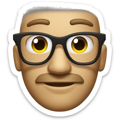 Diseñador grafico con lentes y cabello risado sticker