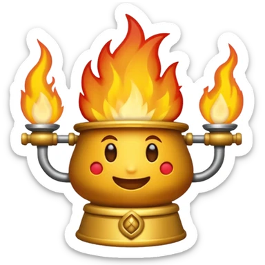 Coroa pegando fogo sticker