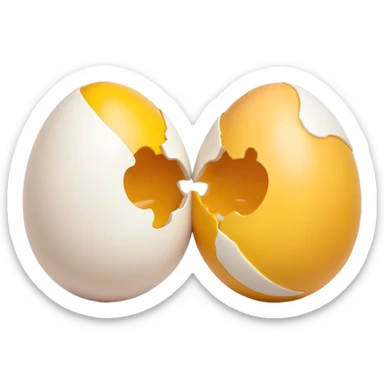 2 eggs are wrestling with each other sticker