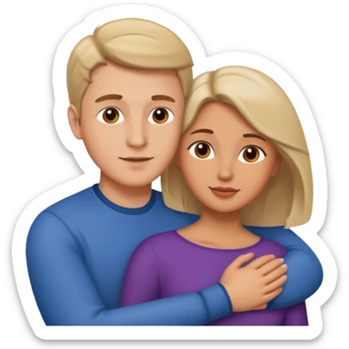 Pareja romántica el hombre blanco y la mujer morena sticker