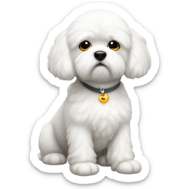A sad bichon sticker