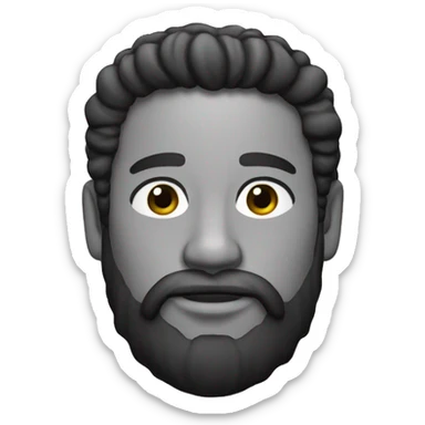 Pelo negro barba canosa piel blanca sticker