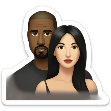 Kanye west and Monica bellucci  sticker