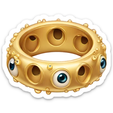 gold ring studded with eyeballs sticker