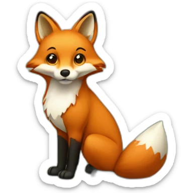 fox in forest sticker