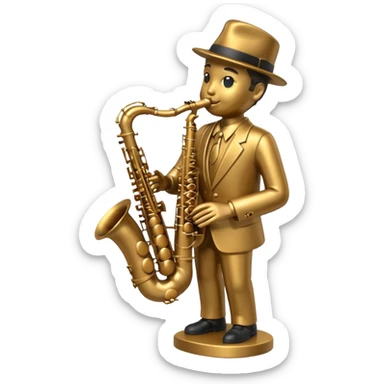 statue playing saxophone sticker