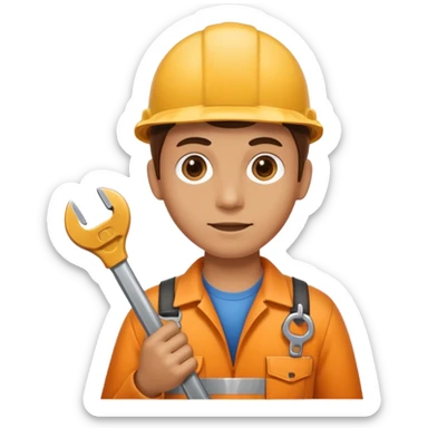 Person holding wrench  sticker