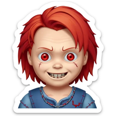chucky horror icon neckless sticker