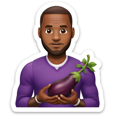 LeBron with an eggplant sticker