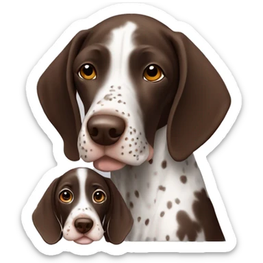 German shorthair pointer with puppy sticker