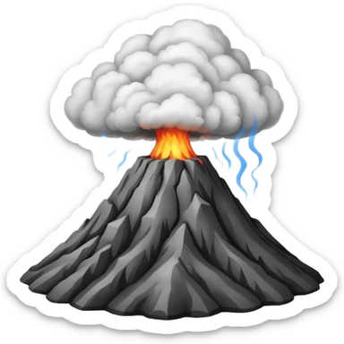 dry volcano with smoke ONLY sticker