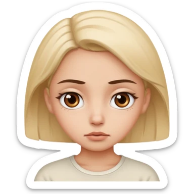 a girl turning her eyes white because she is bored sticker