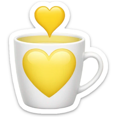 Light yellow heart mug sticker