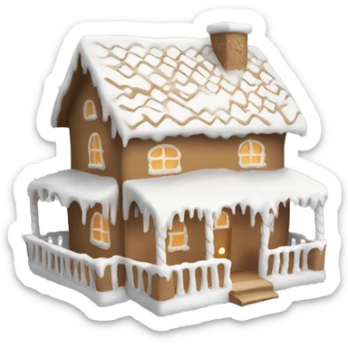Cosy white gingerbread house  sticker