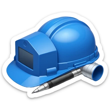 blue construction drawing sticker