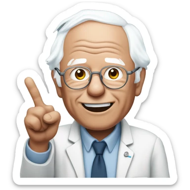 Bernie sanders giving peace sign sticker