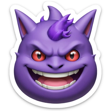 gengar from pokemon on jojos head sticker