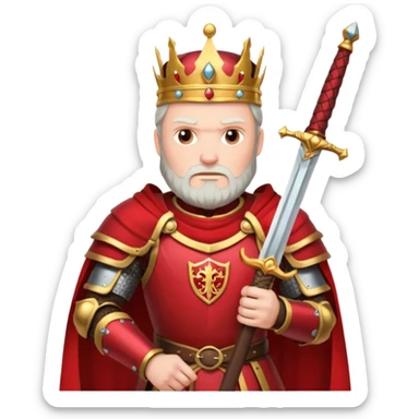 War old King – crimson armor + sword,Red Kings. sticker