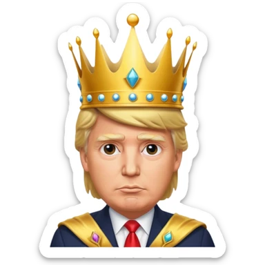 Donald trump with a crown sticker