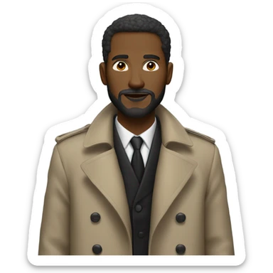 tall white man with facial hair looking sophisticated in a trench coat sticker