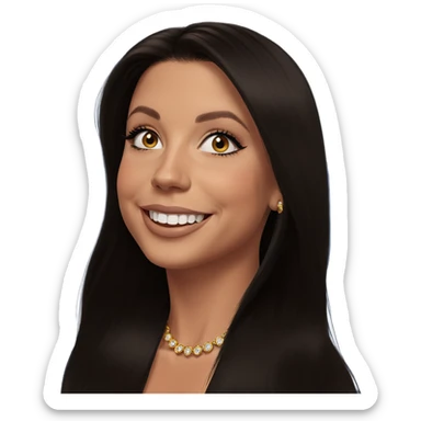 smiling girl with jewelry sticker