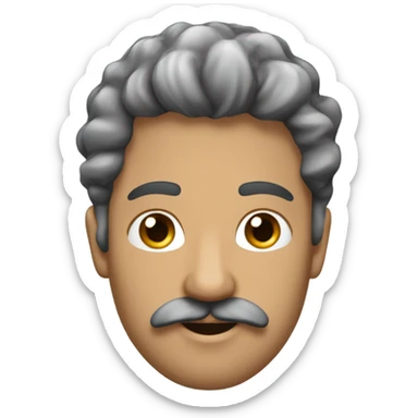 Un arabe avec les cheveux blouclés, une moustache et un bouc sticker