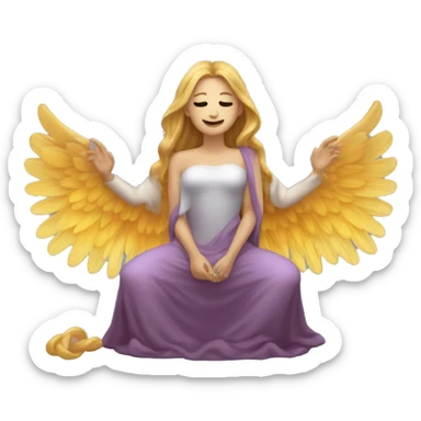 Crea un emojis que de una mitad sea un ángel y la otra mitad un demonio  sticker