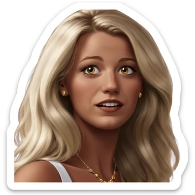 blonde girl with jewelry portrait sticker