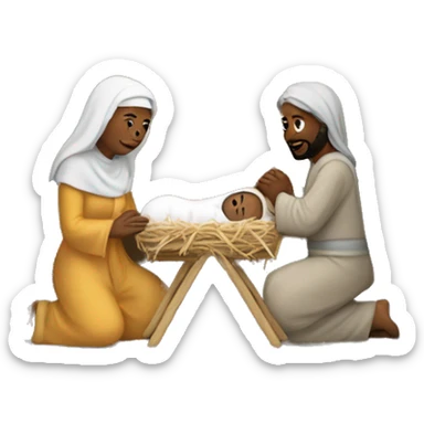 Nativity scene sticker