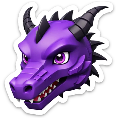 Minecraft black dragon head with purple eyes sticker