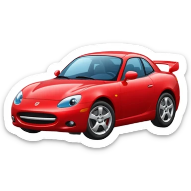 Red car the head in right sticker