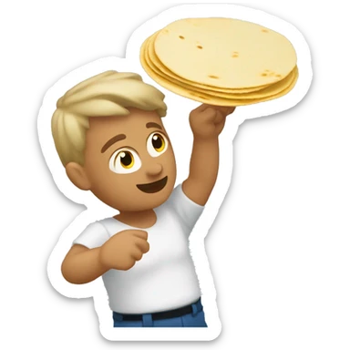 Person throwing tortillas from a plane  sticker