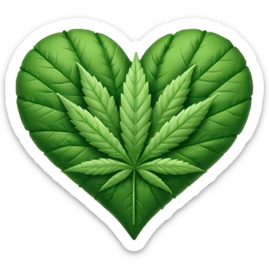 Animated weed leaf heart gif sticker