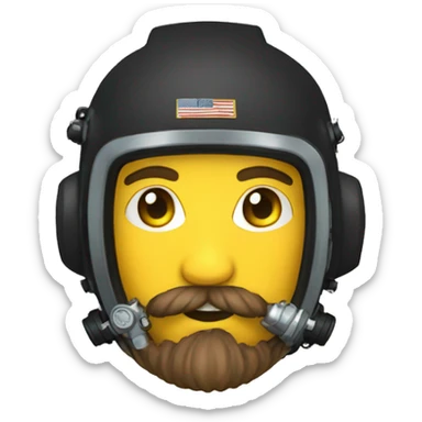 sidemount naui scuba diver with beard sticker