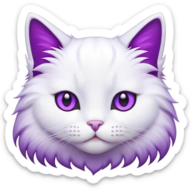 Gato blanco con morado sticker