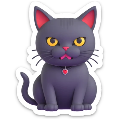 evil British cat sticker