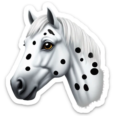 White horse covered with black spots sticker