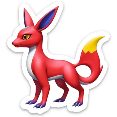  Cute Shiny Exotic Colorful Guilmon-Latias-Koraidon-Umbreon-Fakémon-hybrid-creature (full body)  sticker
