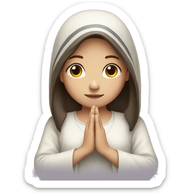 Pale brunette girl praying sticker