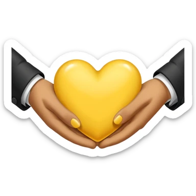 hand shake + yellow small Heart sticker