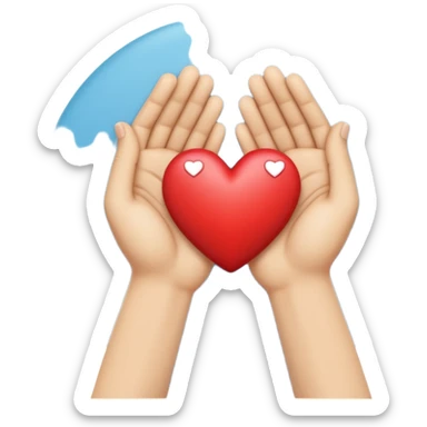 holding hands with a heart above them sticker