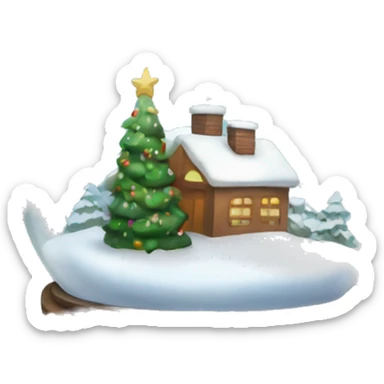 Realistic Christmas snowglobe sticker