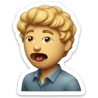 An emoji biting his lip and closing his eyes  sticker