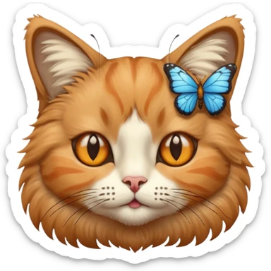 котик с бабочкой на носу sticker