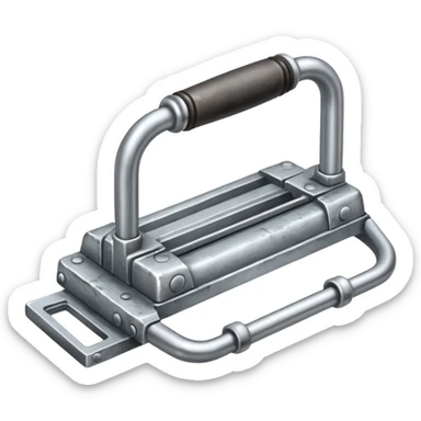 silver colored trap-irons; falltrap sticker