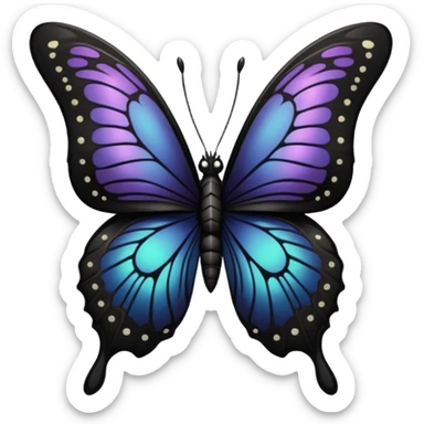 goth black butterfly sticker