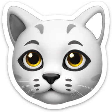 cat black and white gost sticker