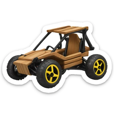 Wood framed rc buggy sticker