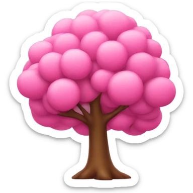 Pink tree  sticker