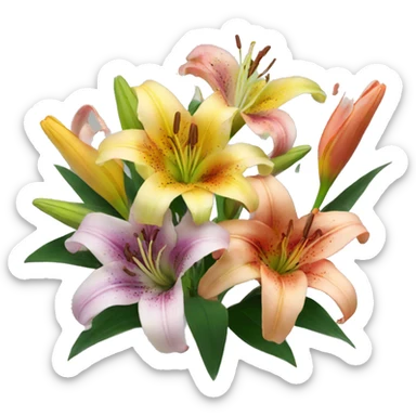 Bouquet of colourful lilies sticker